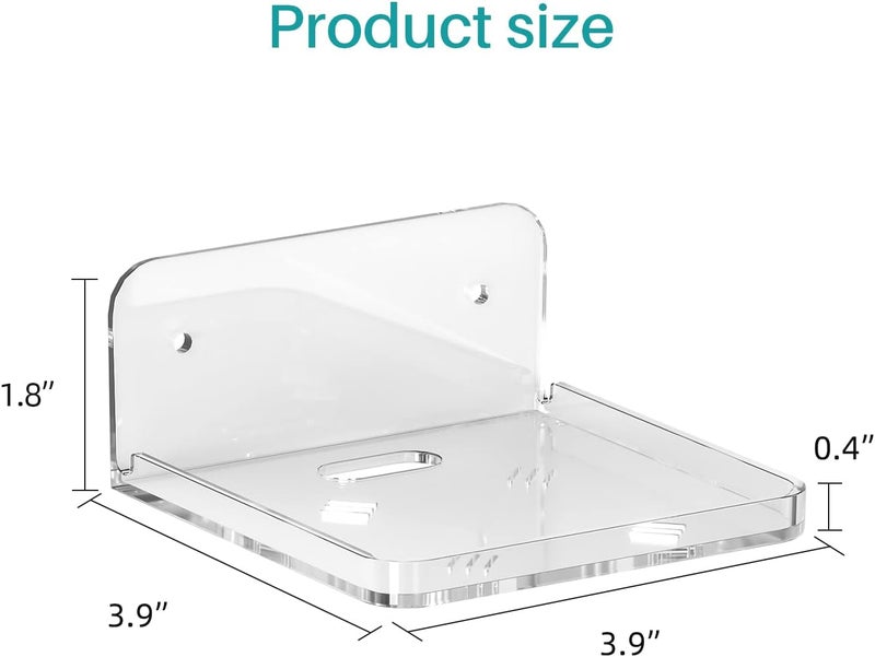 Liboer Wall Mount Floating Shelves for 2 Pcs Security Baby Camera Shelf Mini Speaker Other Small Items in Bedroom Bathroom Kitchen Living Room Clear Mini Shelf Flexible Use for Wall Space(S+L) - Image 3